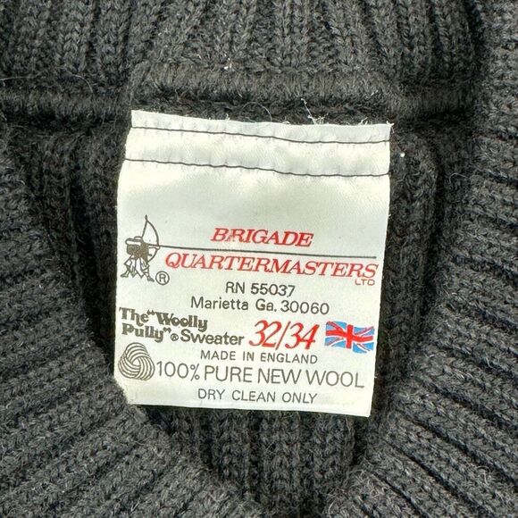 Brigade Quartermasters The Woolly Pully Sweater Made In England PURE WOOL 32/34 - Picture 6 of 7